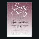 Convites Burgundy Glitter Ombre 60 e Sassy 60º Aniversário<br><div class="desc">Celebre fazer 60 anos em estilo com este moderno design de 60 anos em um fundo de burgundy glitter ombre, um convite de 60 anos de música que você pode simplesmente personalizar e enviar para sua festa de 60 festas de aniversário. As palavras sessenta e sassy são definidas usando a...</div>