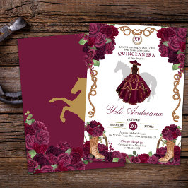 Convites Burgundy Maroon Charro Vestidos Quinceañera