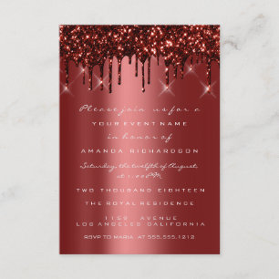 Convites Burgundy Maroon Glitter Drips Noiva Sweet 16