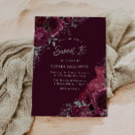 Convites Burgundy Maroon, Vestido Prateado e Sweet Floral 1<br><div class="desc">Burgundy Maroon,  Vestido Prateado e Floral Sweet 16 Convidando designs florais mais elegantes em nossa loja! Consulte a coleção correspondente em nossa loja</div>