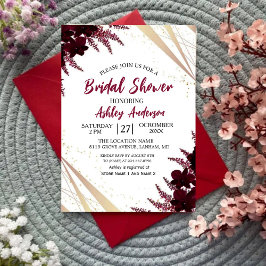 Convites Burgundy Marsala Fall Winter Bridal Shower Floral