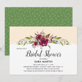 Convites Burgundy Marsala Floral e Greenery | Bridal Show