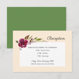 Convites Burgundy Marsala Floral | Recepção de Casamento