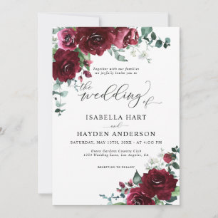 Convites Burgundy Marsala, Rustic Floral Greenery Casamento