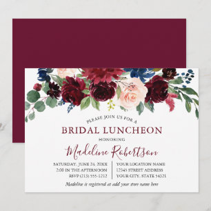 Convites Burgundy Mistura Floral Bridal Mistura