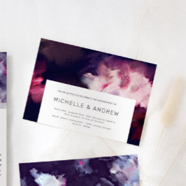 Convites Burgundy Modern Brusn Stroke Festa de noivado