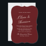 Convites Burgundy Old Money Calligraphy Wedding Invitation<br><div class="desc">Old Money wedding invitations designed for a timeless, heirloom-level celebration. This estate script wedding invitation blends Heritage Red elegance with classic European calligraphy for a truly aristocratic aesthetic. Inspired by 2026 Regency Revival and Quiet Luxury movements, it’s perfect for the refined, traditional bride who loves formal wording and couture typography....</div>
