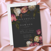 Burgundy & Pink Romantic Rose Black Moody Wedding