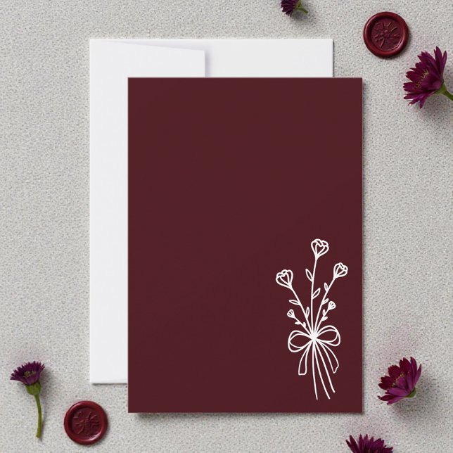Convites Burgundy Profundo Minimalista Elegante (Criador carregado)