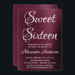 Convites Burgundy Purple Sweet Sessenta Festas de aniversár<br><div class="desc">Roxo Borgonha - Marsala Elegante e Doce Moderno,  Dezesseis Convites de festas Metálicos Brutos de Folha Metálica. Este convite é perfeito para uma Festa de aniversário Burgundy Sweet 16 que quer celebrar em Cranberry e White. Os itens correspondentes podem ser solicitados contatando o designer.</div>