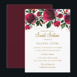 Convites Burgundy Red Dourado Floral Sweet Sessenta Anivers<br><div class="desc">Mais elegantes 16 Convites de Aniversário na Pequena Loja Bayleigh!</div>