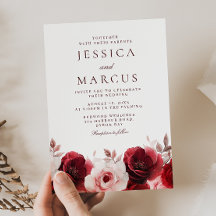 Burgundy Red Elegance: Casamento Rosa vermelha