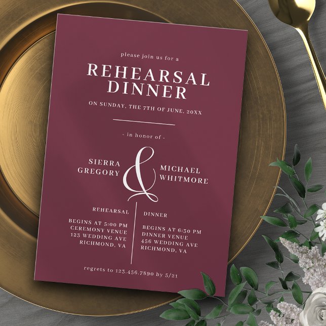 Convites Burgundy Red Maroon | Janto de ensaio romântico (Criador carregado)