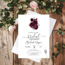 Convites Burgundy Rosas Bridal Luncheon