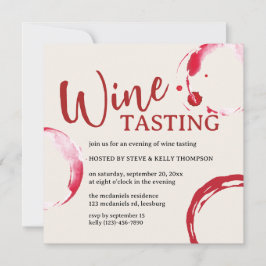 Convites Burgundy Stain Wine Tasting Invitation