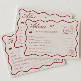 Convites Burgundy Valentine Bridal Shower Advice Card