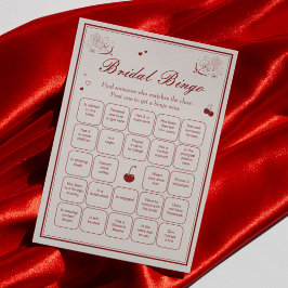 Convites Burgundy Valentine Bridal Shower Bingo Game Card