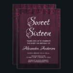 Convites Burgundy Velvet Hearts Sweet 16 Festa de aniversár<br><div class="desc">Burgundy Sweet Sessenta Foil Hearts on Wood Convite de festas. Este convite é perfeito para a Festa de aniversário Marsala Hearts Confetti Girly Sweet 16,  que quer comemorar em Burgundy. Entre em contato com o designer para obter itens correspondentes.</div>