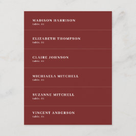 Convites Burgundy Wedch Name Card DIY