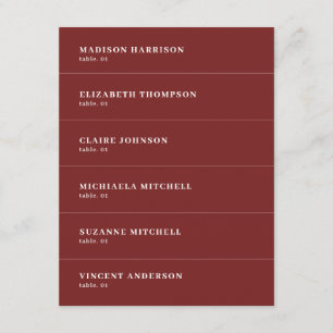Convites Burgundy Wedch Name Card DIY