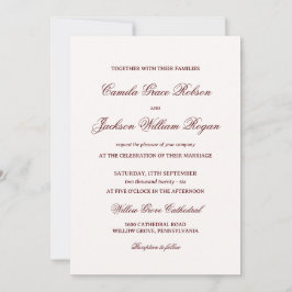 Convites Burgundy Wedding Invitation