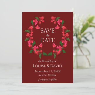 Convites Burgundy Wedding Save the date Card