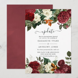 Convites Burgundy Wine Red Floral Wedation
