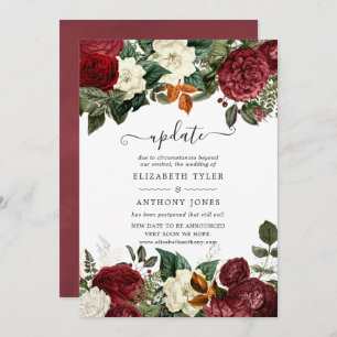 Convites Burgundy Wine Red Floral Wedation