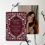 Convites Burgurgy Fiesta Graduation Party Photo Invite<br><div class="desc">Announce your graduate’s big milestone with this blue fiesta arch graduation invitation designed with colorful papel picado accents and a custom photo. Perfect for a lively fiesta themed graduation party.</div>