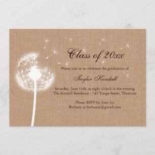 Convites Burlap Best Wish Graduation Invitation
