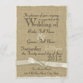 Convites Burlap e Arco Rustic Wedle Lite
