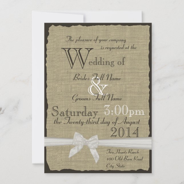 Convites Burlap e Arcos Casamento Russo (Frente)