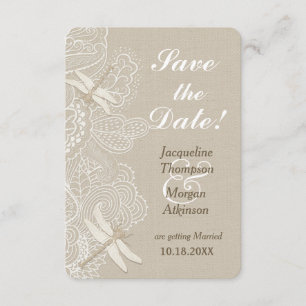 Convites Burlap e Lace Rustic Wedes Salvar a Data