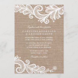 Convites Burlap e Lace Wedding
