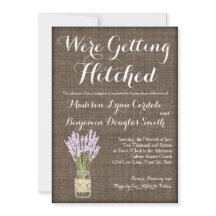 Burlap Impressão Mason Jar Rustic Wedings Invtions