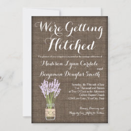 Convites Burlap Impressão Mason Jar Rustic Wedings Invtions