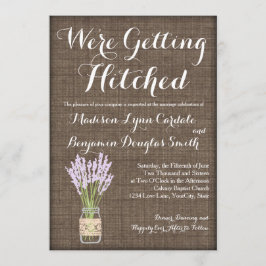 Convites Burlap Impressão Mason Jar Rustic Wedings Invtions