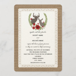 Convites Burlap + Lace Inspire No Casamento De Natal