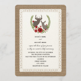 Convites Burlap + Lace Inspire No Casamento De Natal