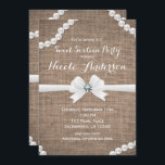 Convites Burlap & Pearls Rustic Glamor Sweet 16 Party<br><div class="desc">Burlap & Pearls Rustic Glamor Sweet 16 Convites de festas. Itens correspondentes também estão disponíveis.</div>