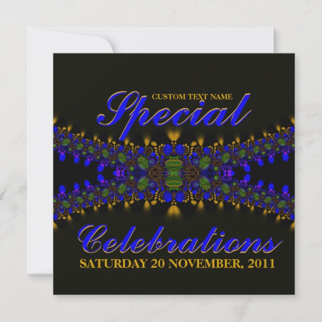 Convites Burning Hearts Electric indigo Lace Invitation (Frente)