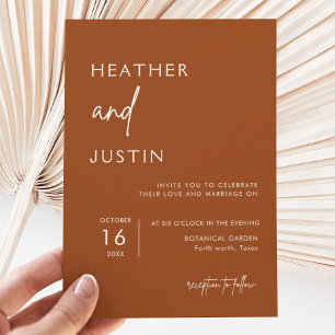 Convites Burnt Orange Terracotta Rust Wedding Invitations