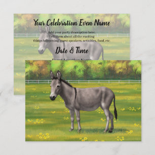 Convites Burro De Cinza De Cachorro De Pastura