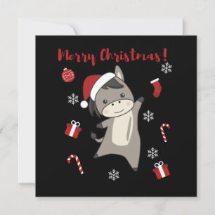 Convites Burros de Natal Animais de Inverno
