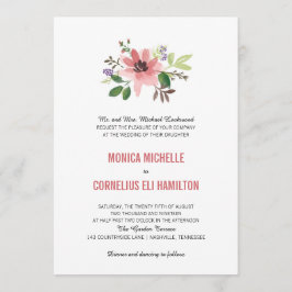 Convites Burst de Flor Cor de Água Rosa | Casamento
