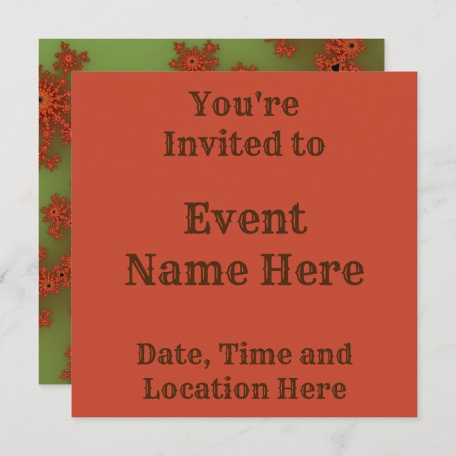 Convites Burst Fractal do outono (Frente/Verso)