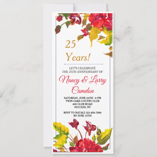 Convites Burst of Red 2 Invitation (Frente)