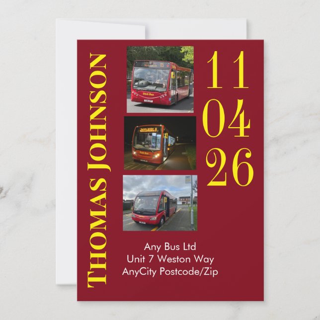 Convites Bus Depot Tour Invitation Personalized (Frente)