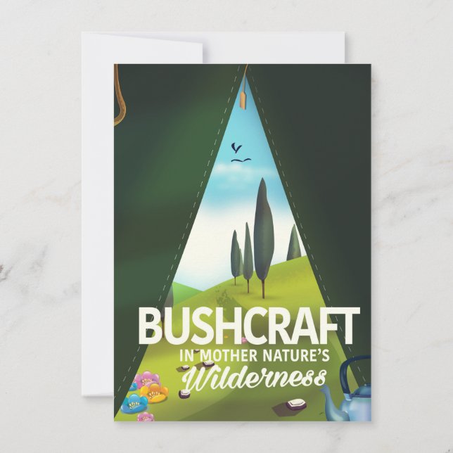 Convites Bushcraft 'Visite a natureza da Mãe' vida selvagem (Verso)