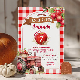 Convites Bushel da Diversão da Maçã Vermelha e Garota de An